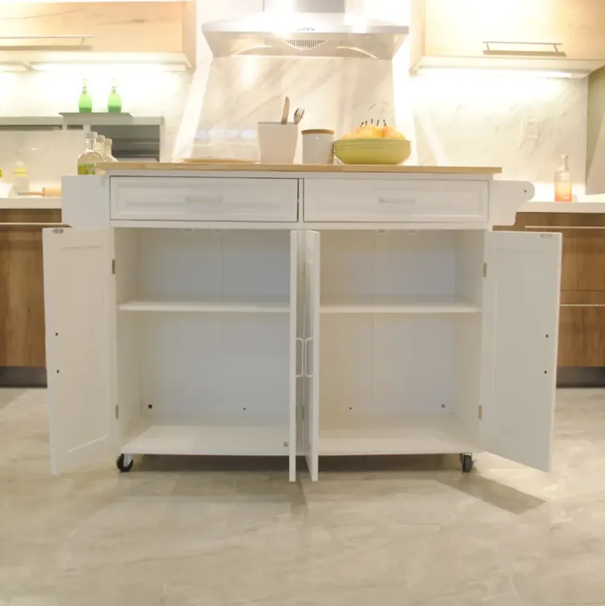 Mobile Kitchen Island with Luxury Design