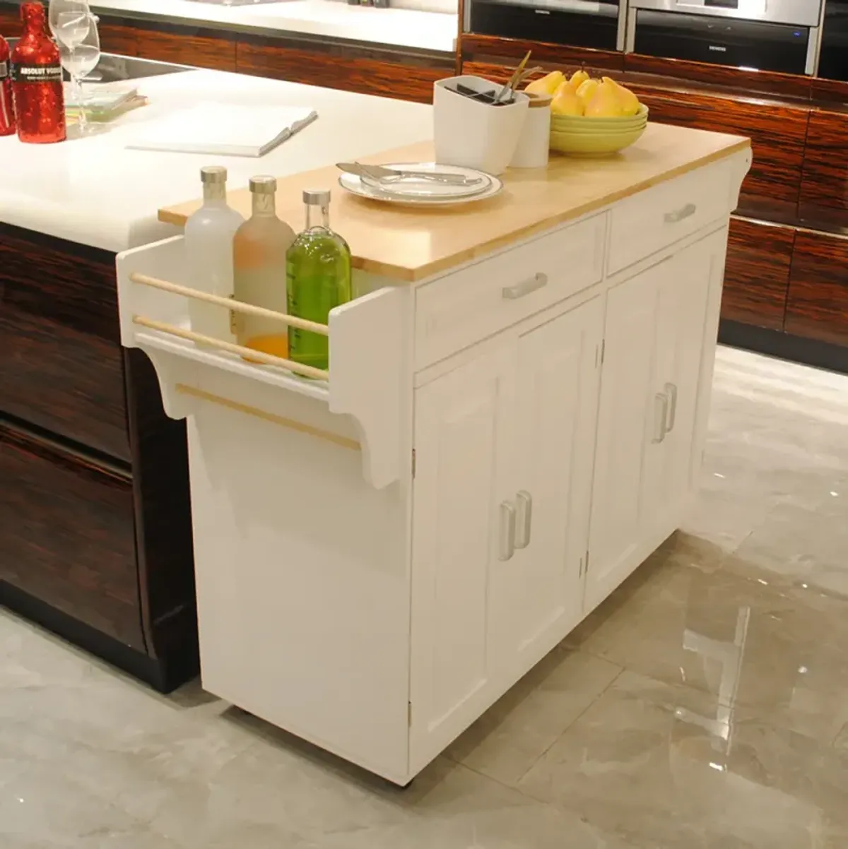 Mobile Kitchen Island with Luxury Design