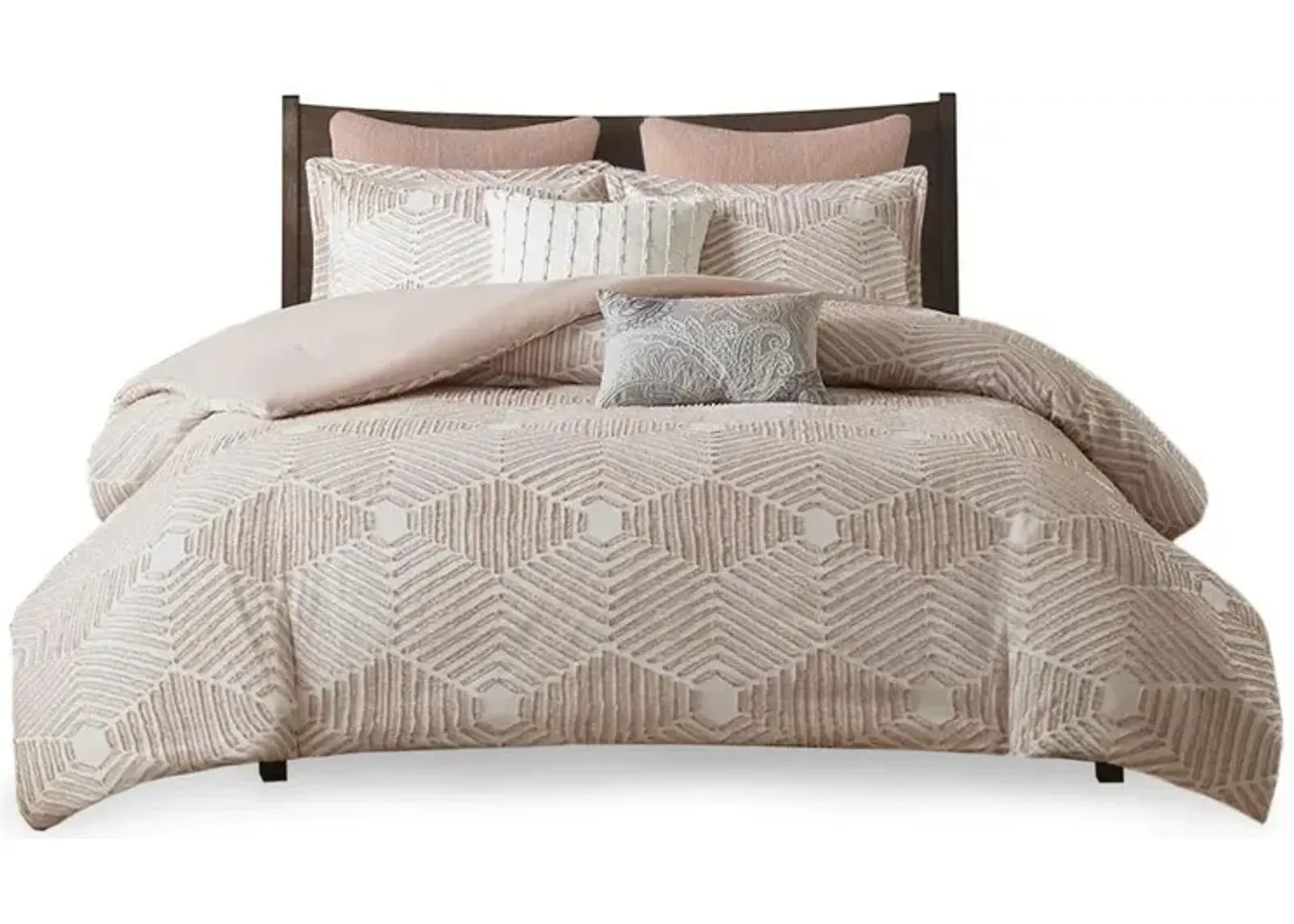 Belen Kox Textured Geometric Clipped Jacquard Comforter Set, Belen Kox