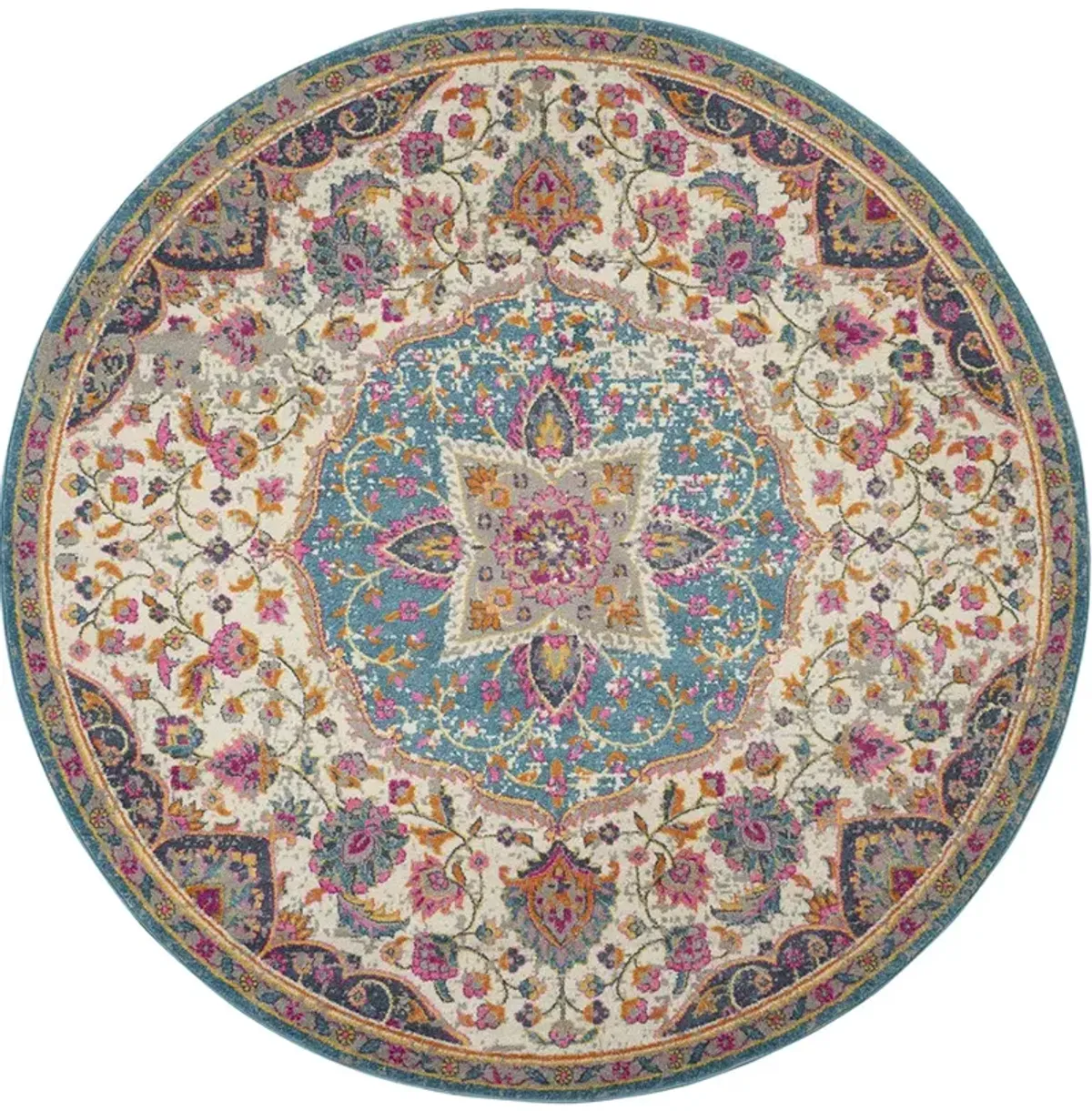 Passion PSN22 Ivory/Multicolor 8' x Round Rug