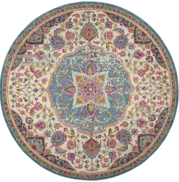 Passion PSN22 Ivory/Multicolor 8' x Round Rug