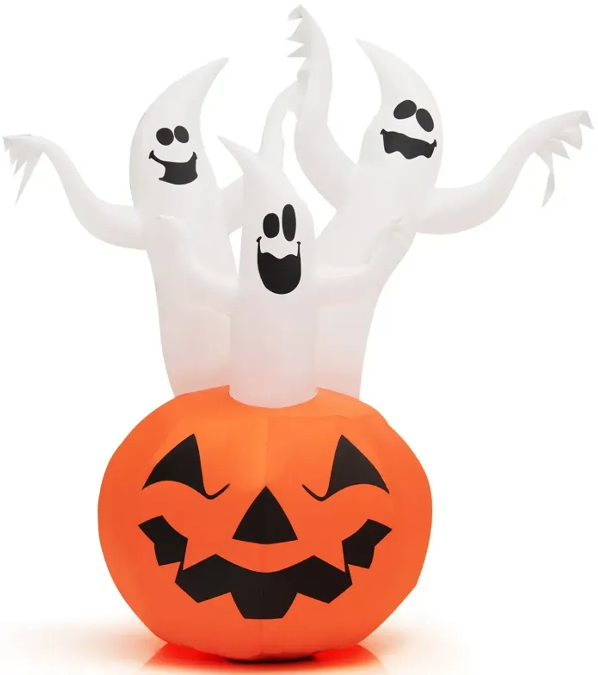 6 Feet Inflatable Halloween Ghosts with Pumpkin Decor and Rotating Lamp