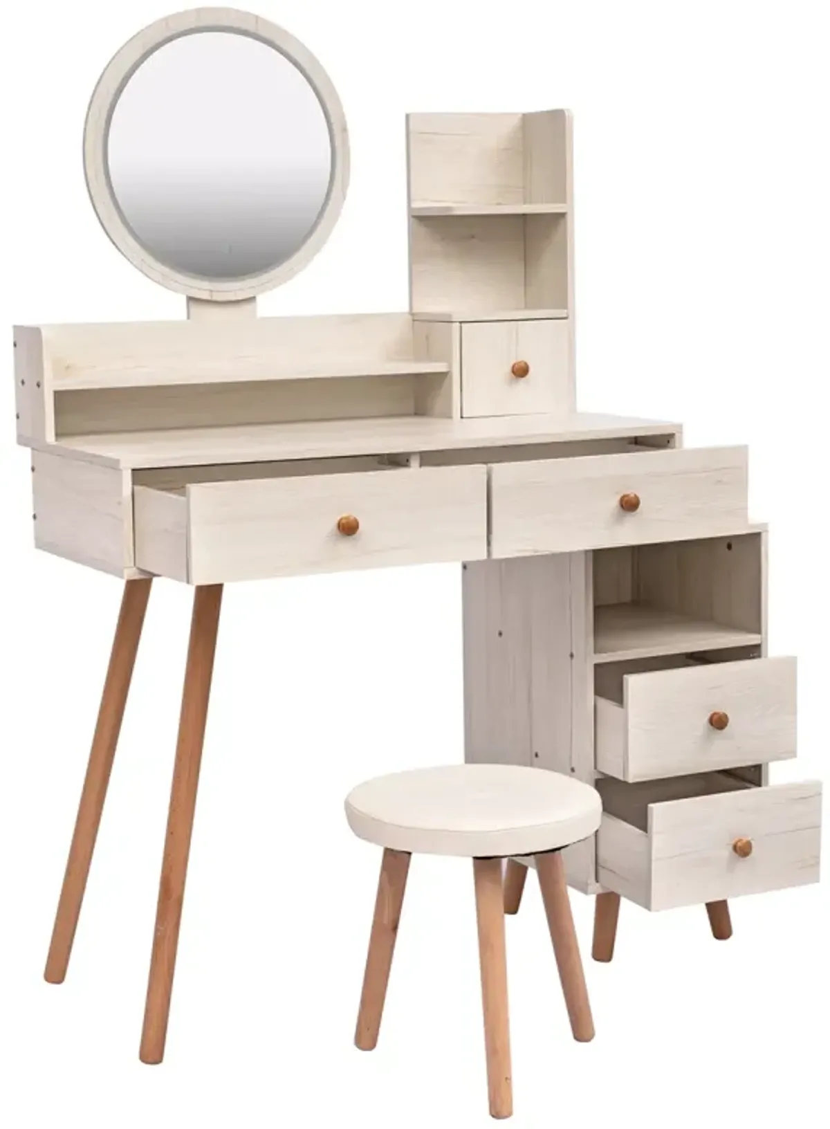 Stylish Vanity Table Set with LED Mirror