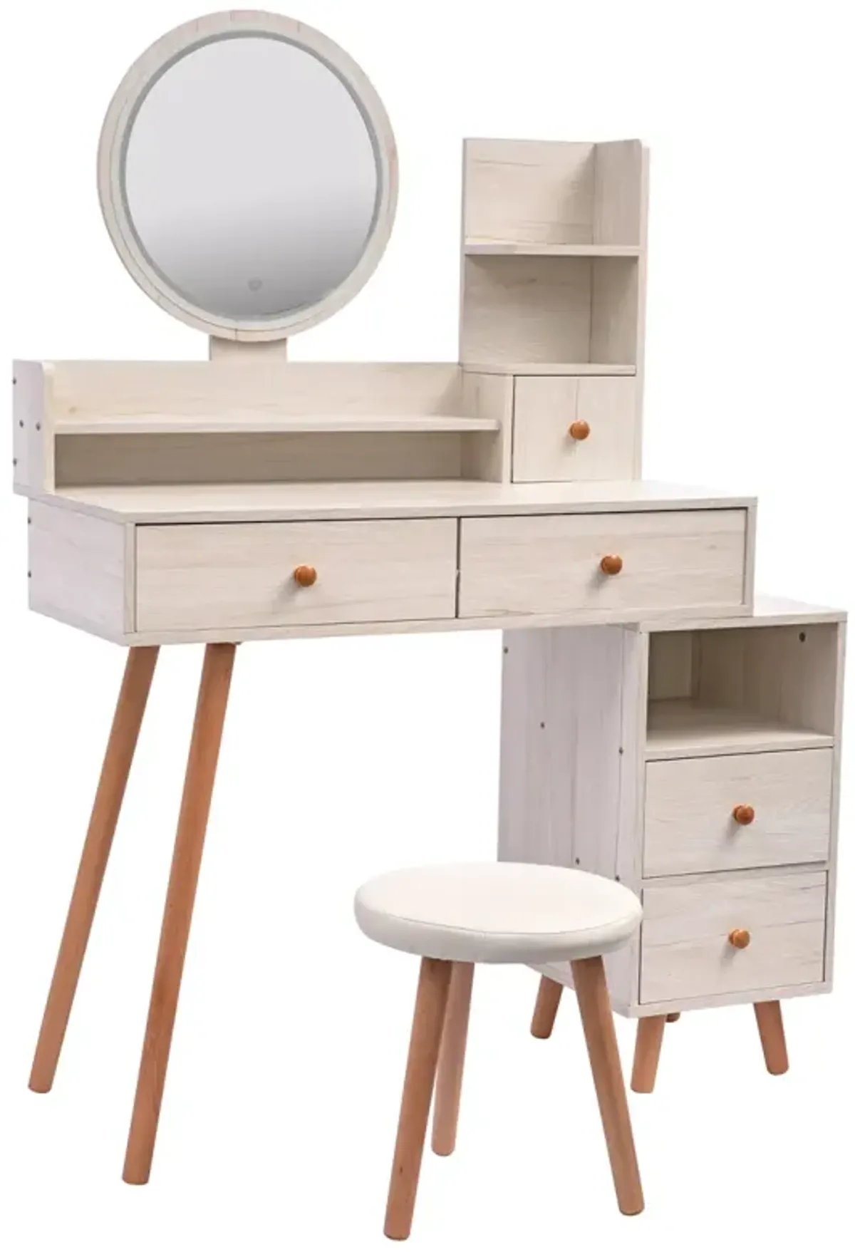 Stylish Vanity Table Set with LED Mirror