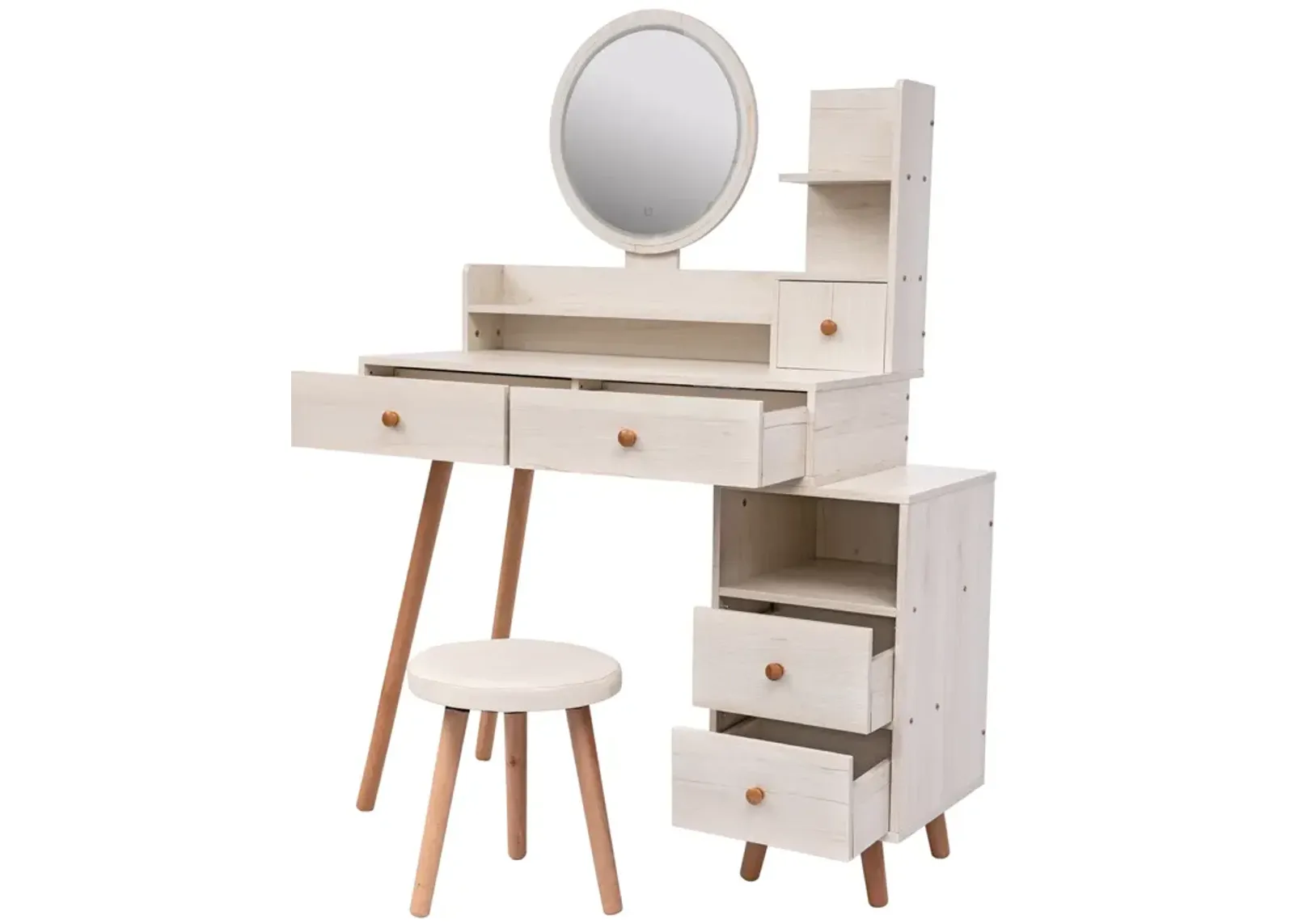 Stylish Vanity Table Set with LED Mirror