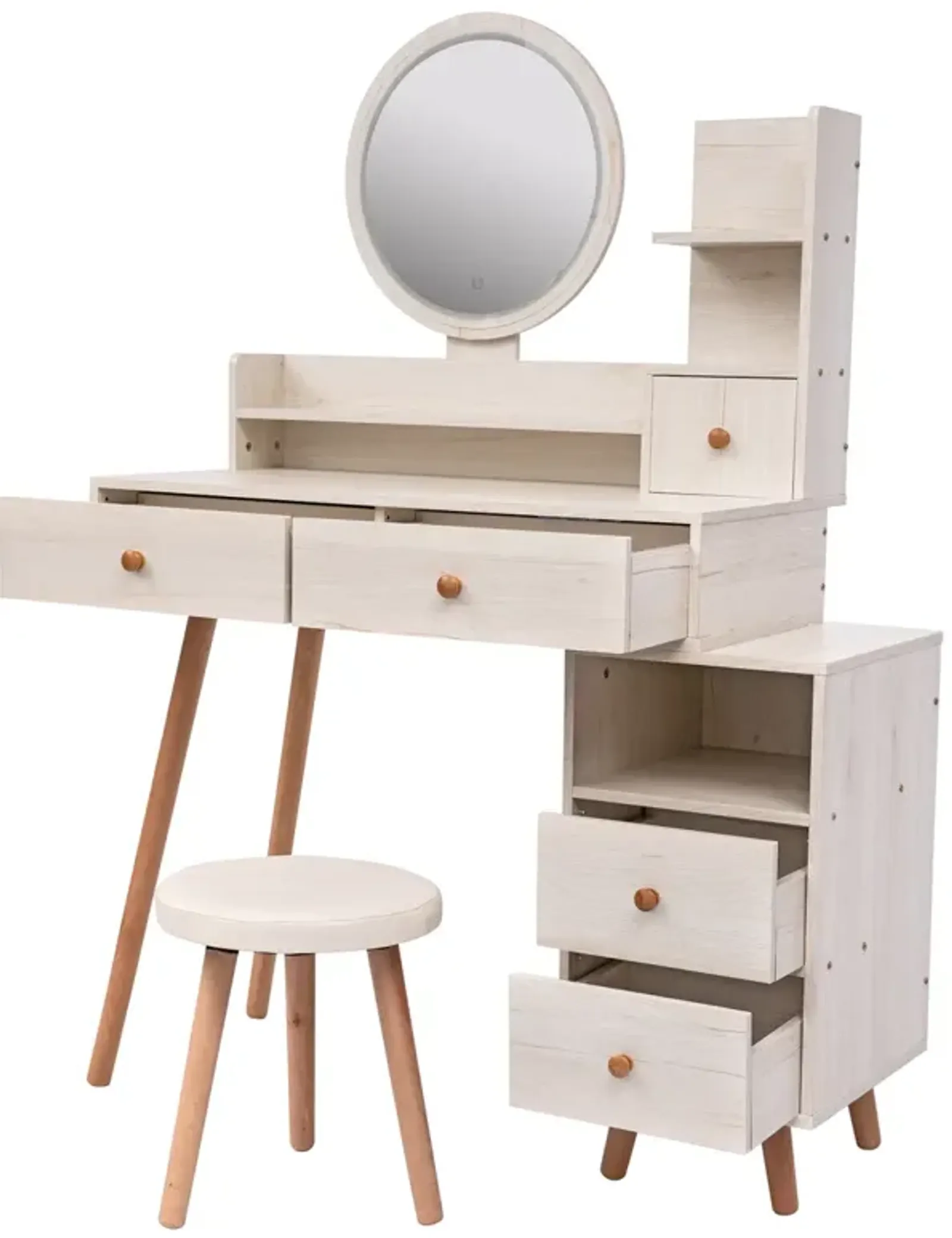 Stylish Vanity Table Set with LED Mirror