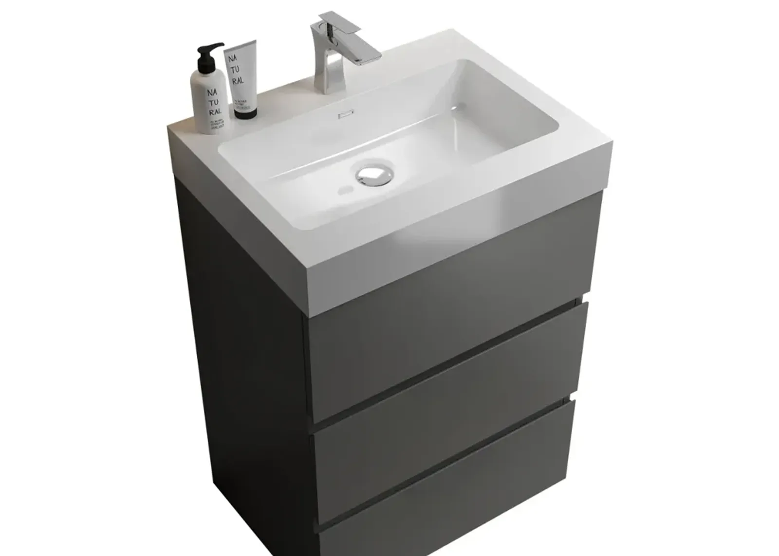 24" Gray Bathroom Vanity with Sink