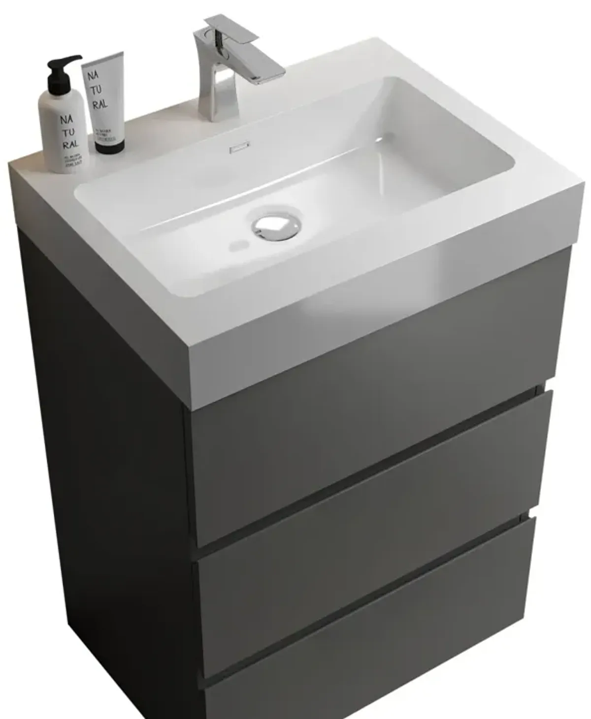 24" Gray Bathroom Vanity with Sink