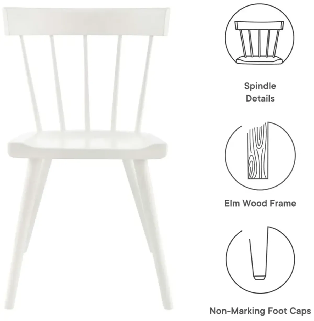 Sutter Wood Dining Side Chair-Benzara