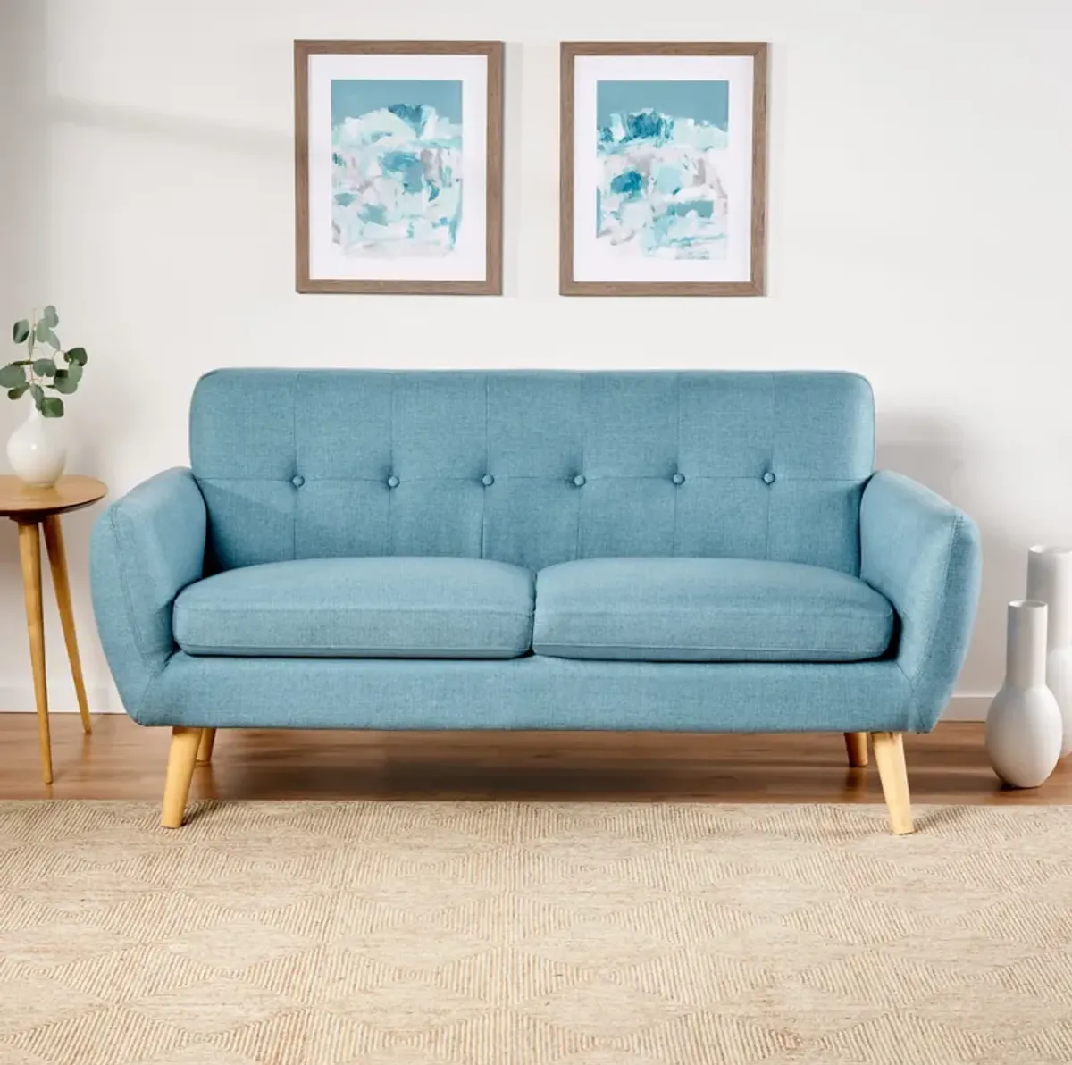 Merax Modern Fabric Loveseat Sofa