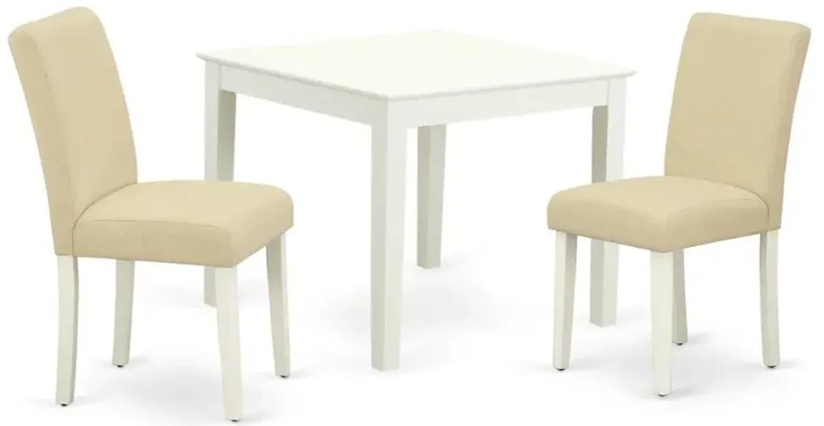 Dining Room Set Linen White, OXAB3-LWH-02