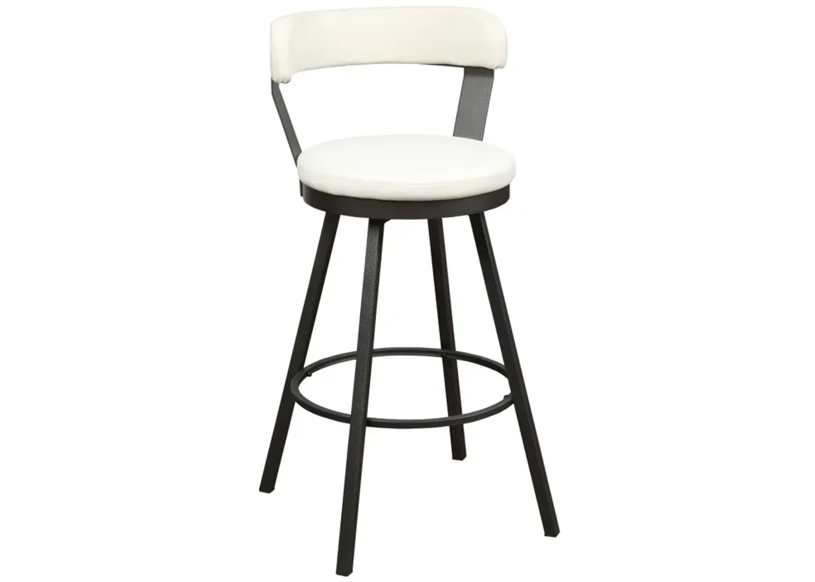 White PU Upholstered Swivel Counter Height Chairs Set