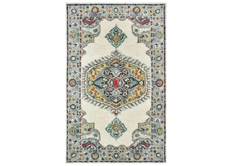 Zahra 3'6" x 5'6" Ivory Rug