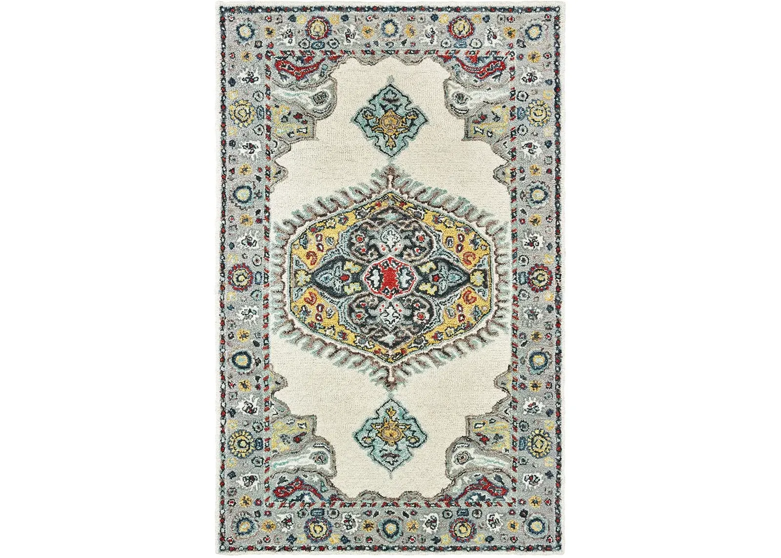 Zahra 3'6" x 5'6" Ivory Rug