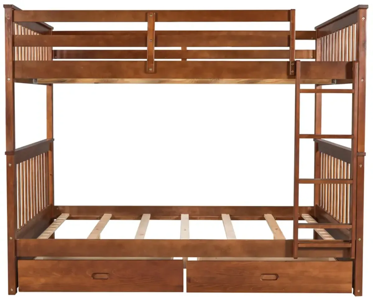 Merax Bunk Bed with Ladders and Two Storage Drawers