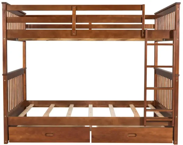Merax Bunk Bed with Ladders and Two Storage Drawers