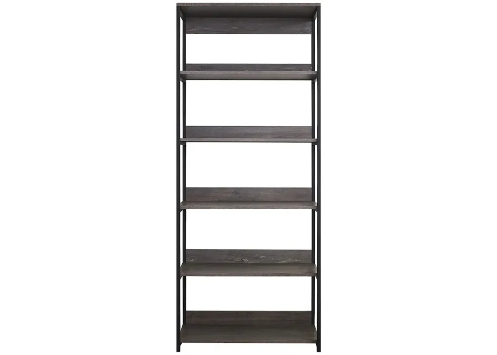 FC Design Klair Living Wood and Metal Walk-in Closet with Five Shelves in Rustic Gray