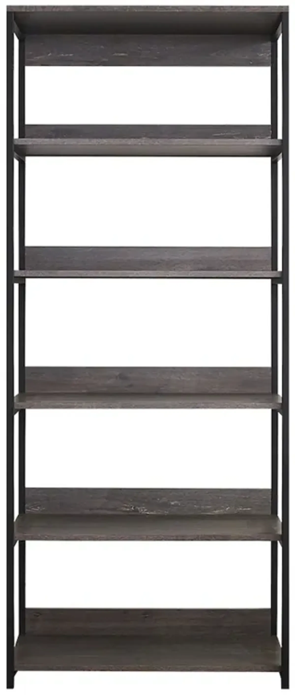 FC Design Klair Living Wood and Metal Walk-in Closet with Five Shelves in Rustic Gray