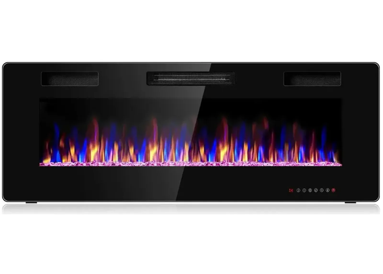 50 Inch Recessed Ultra Thin Electric Fireplace with Timer