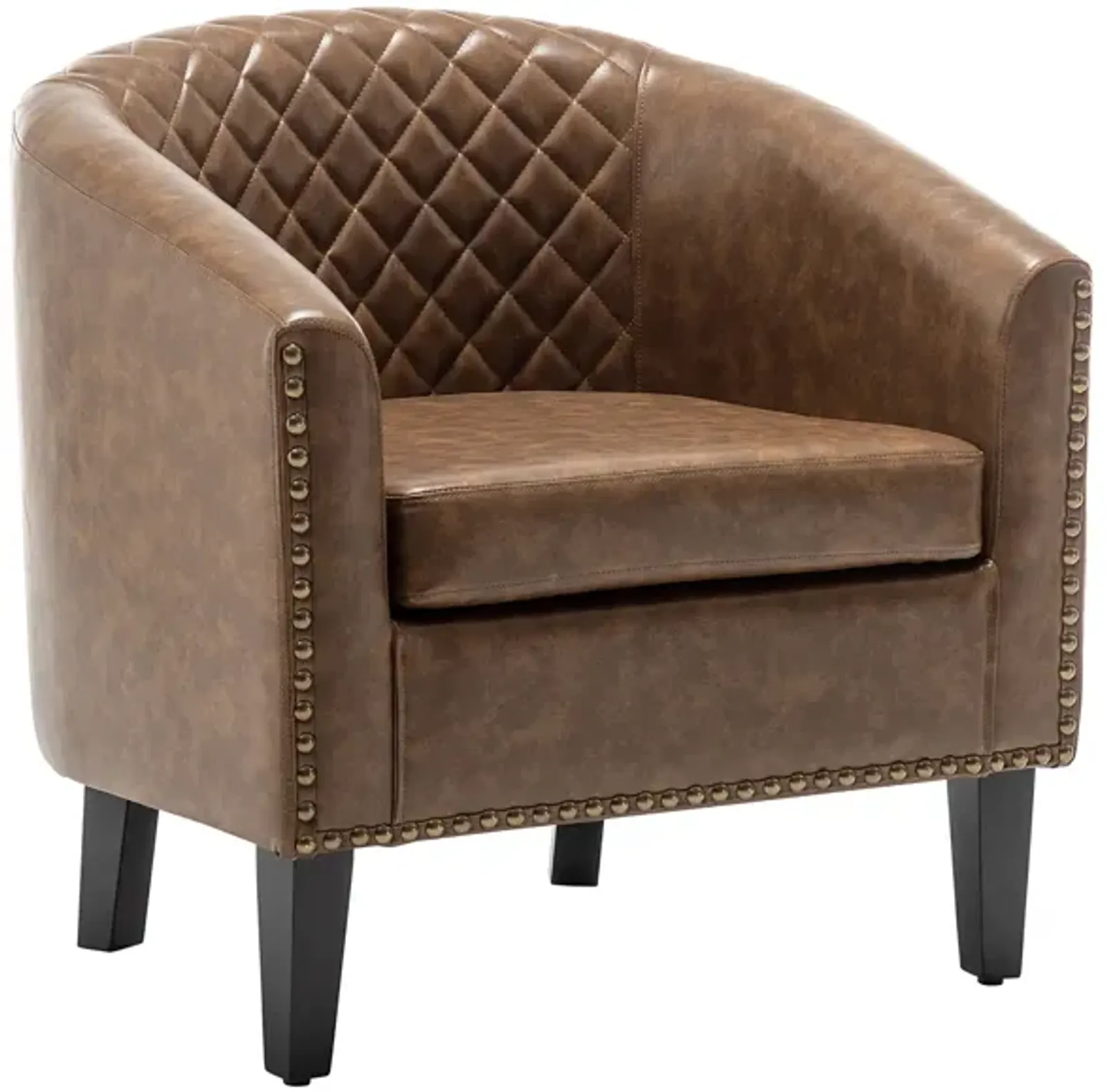 Logan Faux Leather Tufted Club Chair