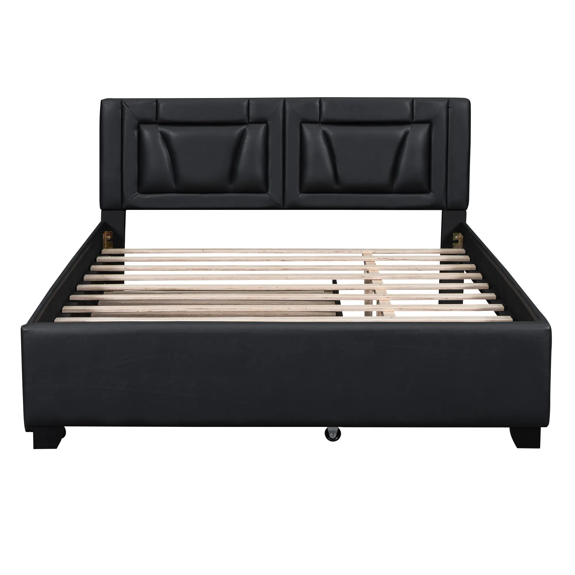 Merax PU Upholstered Platform Bed with Trundle