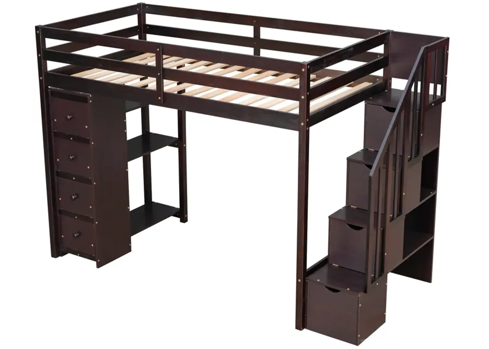 Merax Twin size Loft Bed with Storage Drawers and Stairs