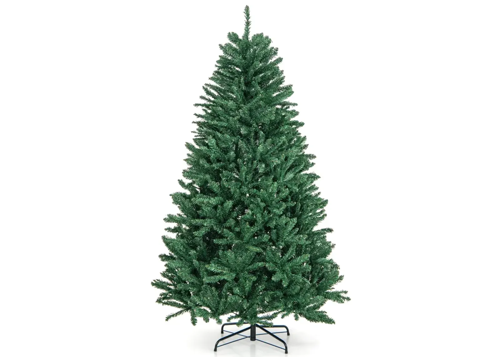 6 Feet Hinged Artificial Christmas Tree with Solid Metal Stand