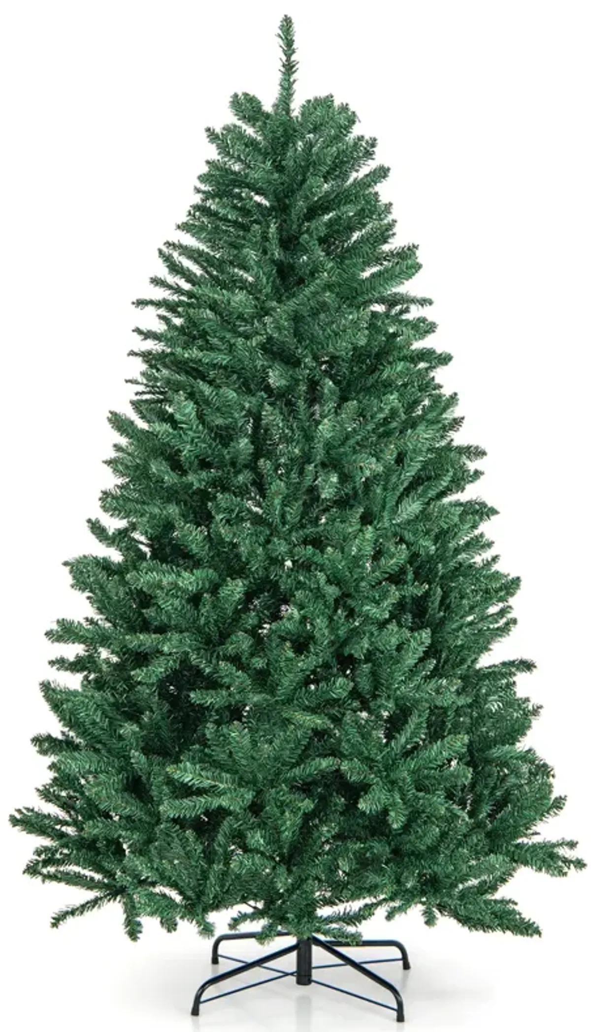 6 Feet Hinged Artificial Christmas Tree with Solid Metal Stand