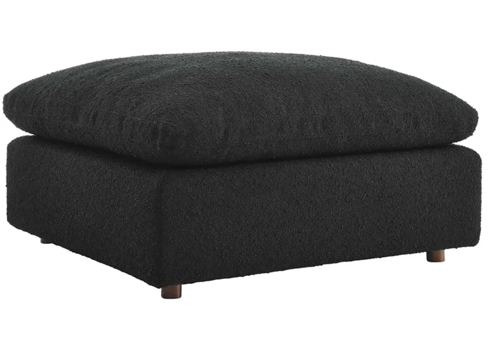 Commix Down Filled Overstuffed Boucle Fabric Ottoman