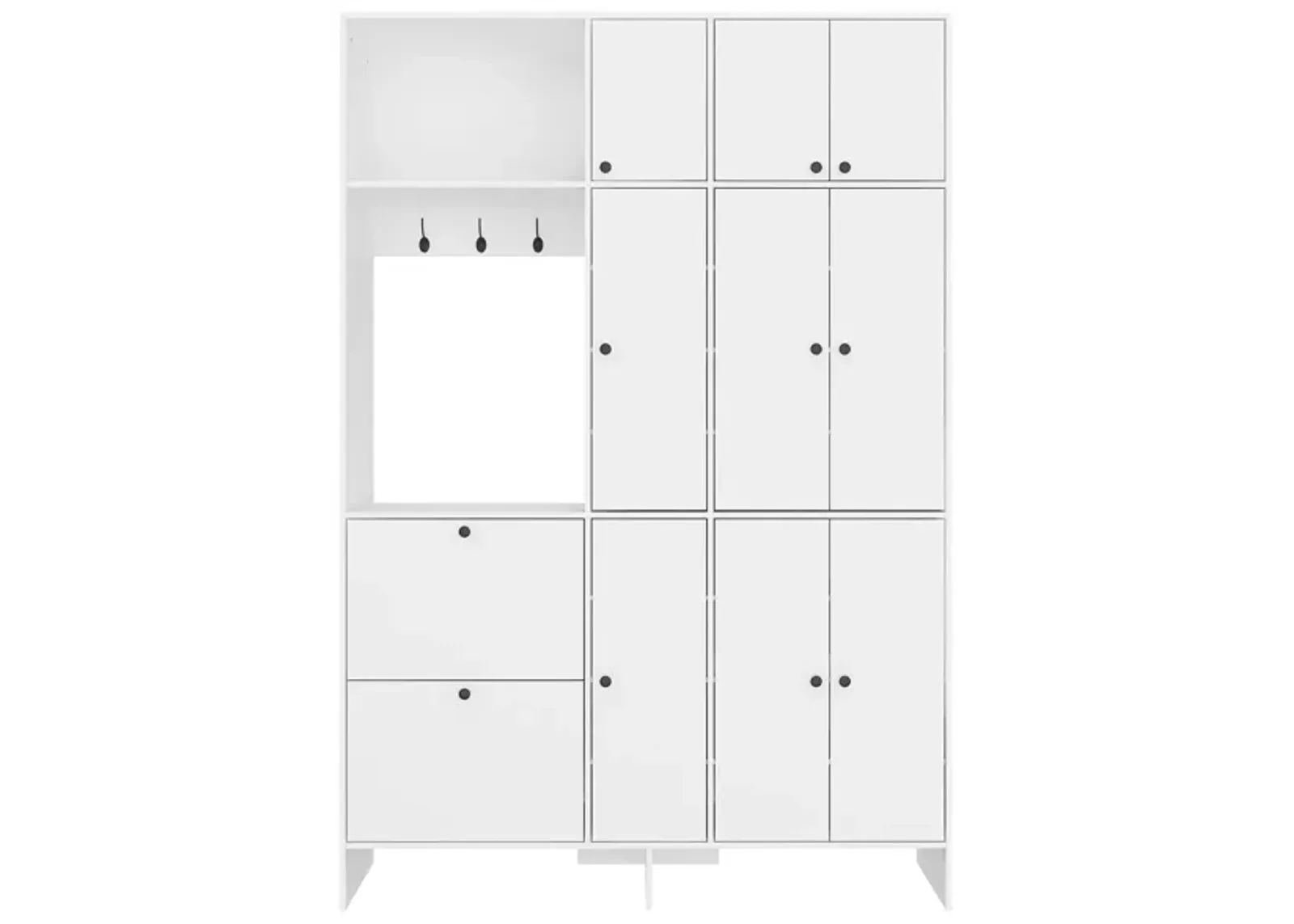 FUFU&GAGA Large Wardrobe Armoires Close with Adjustable Shelves and 3 Hooks, with Shoe Storage