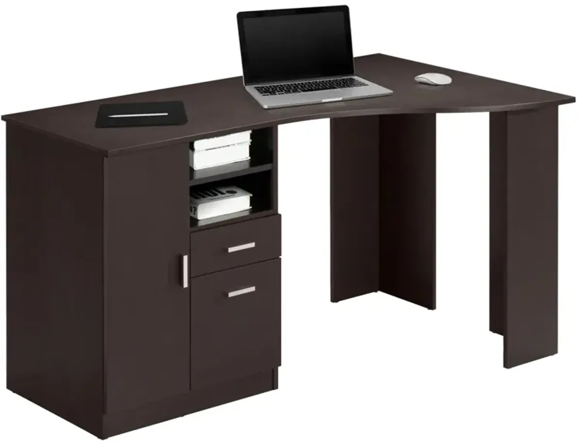 Classic Office Desk with Storage, Espresso