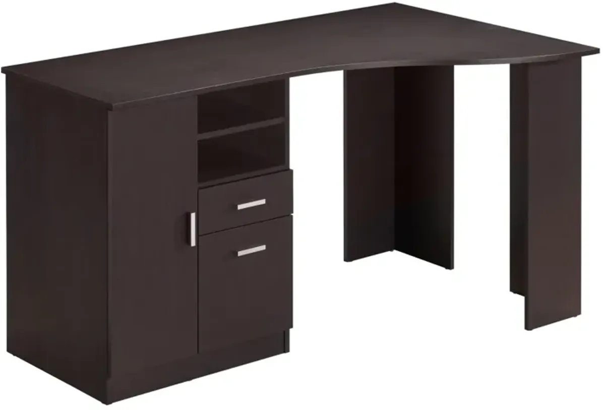 Classic Office Desk with Storage, Espresso