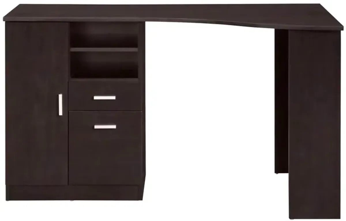 Classic Office Desk with Storage, Espresso