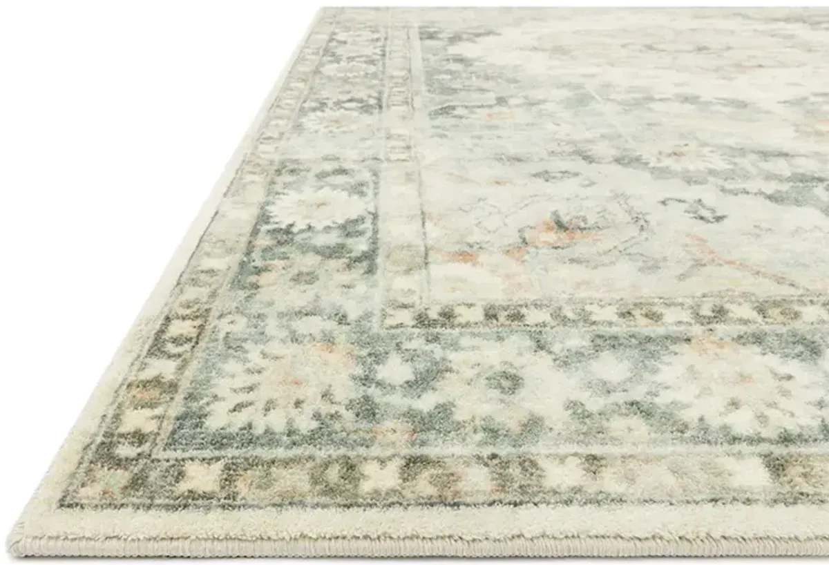 Rosette ROS08 Teal/Ivory 3'3" x 5'3" Rug