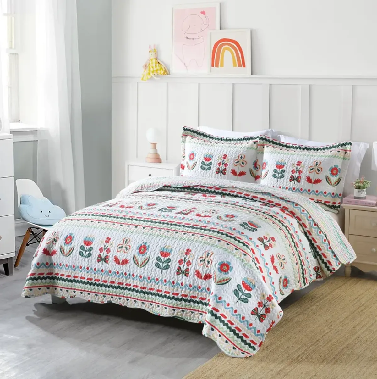 MarCielo Kids Cotton Quilt Bedspread Set Lita.