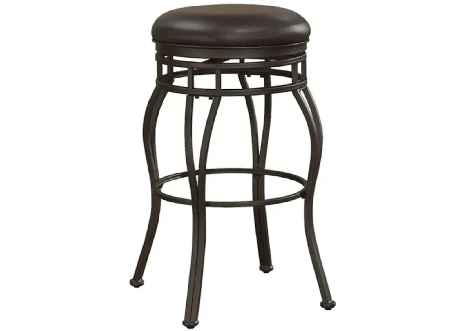 American Woodcrafters Sienna 26 Backless Metal Swivel Stool - Russet Brown