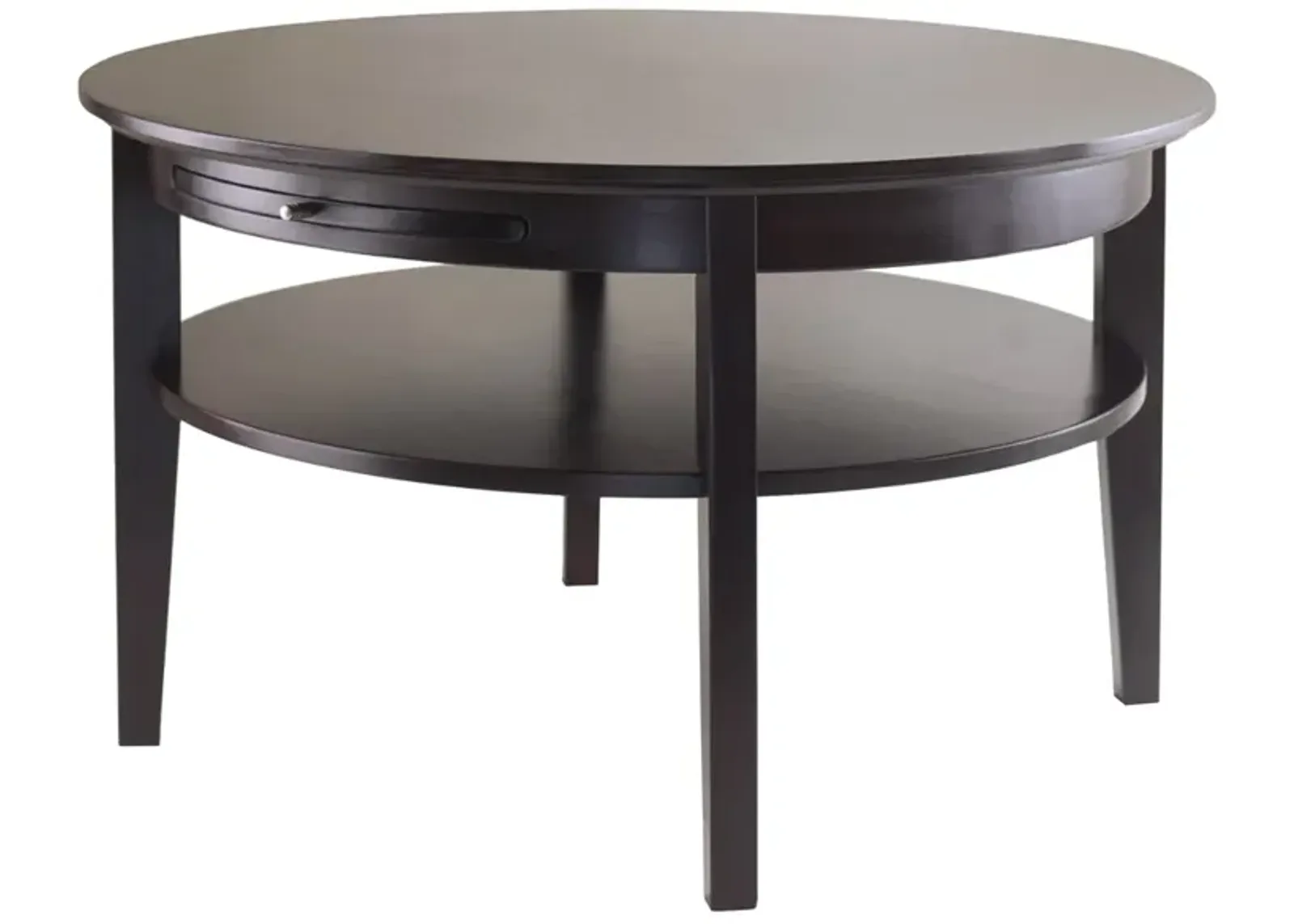 Amelia Round Coffee Table with Pull out Tray