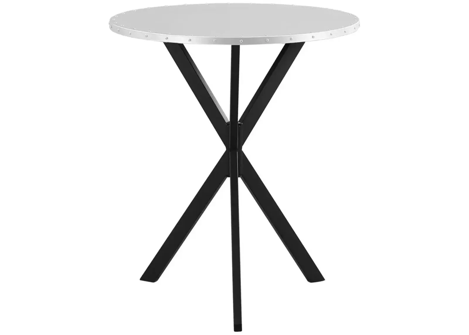 Kenzo Round Metal Top Bar Table Silver and Sandy Black