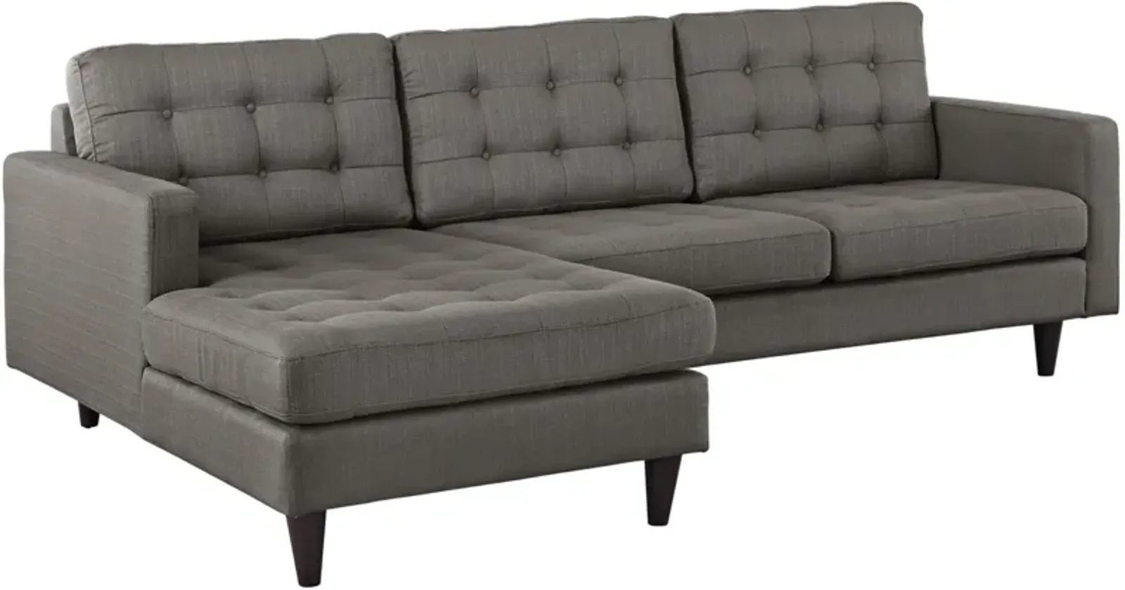 Empress Left-Arm Sectional Sofa - Exquisite Design, Tufted Buttons, Luxurious Cushions, Regal Armrests, Solid Wood Legs, Floor Protection, Indulgent Fabric Upholstery