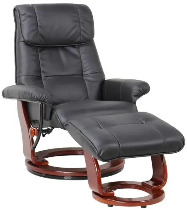 Scandinavian / European-styled recliner and ottoman, Black
