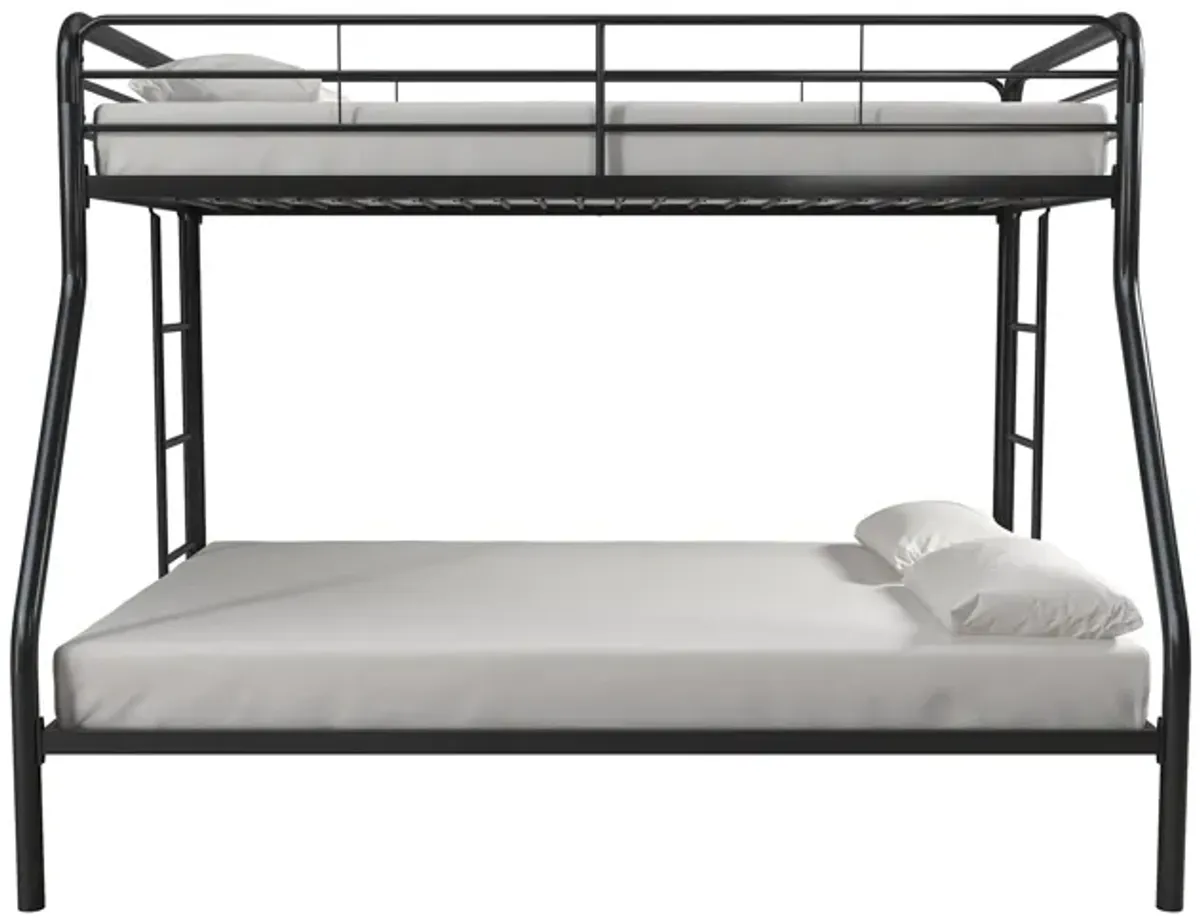 Atwater Living Cassia Twin over Full Metal Bunk Bed with Two Ladders and Safety Railings