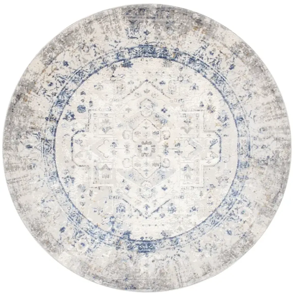 Pasargad Home Turkish Efes Design L. Grey Area Rug-Round 6'