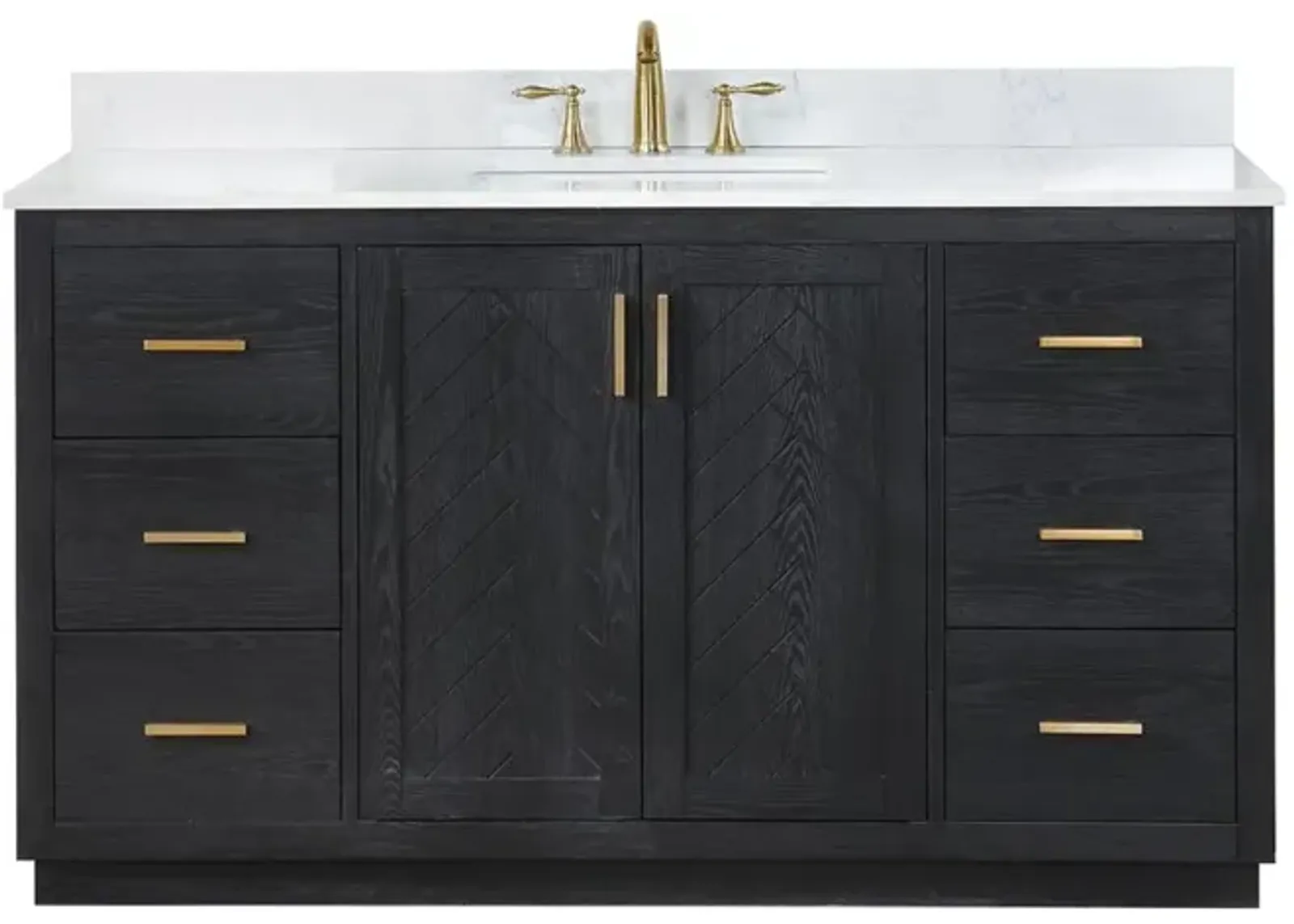 Altair 60 Single Bathroom Vanity Set in Black Oak without Mirror