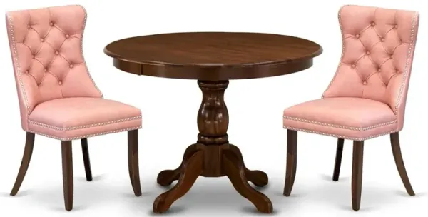 3 Piece Kitchen Table Set Contains a Round Dining Table
