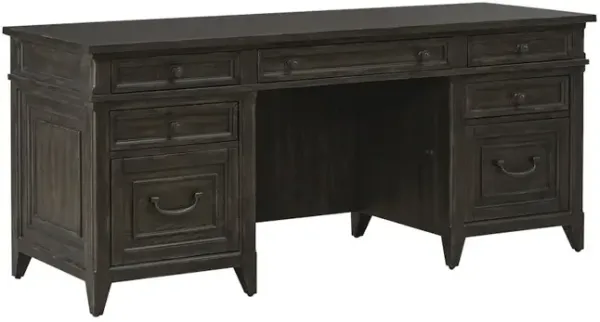 Liberty Furniture Executive Credenza in Rubberwood Solids w/ Split Heart White Oak Veneers