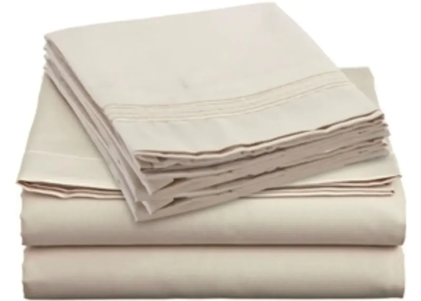 King size 4 Piece Sheet Set in Beige Cream Brushed Microfiber