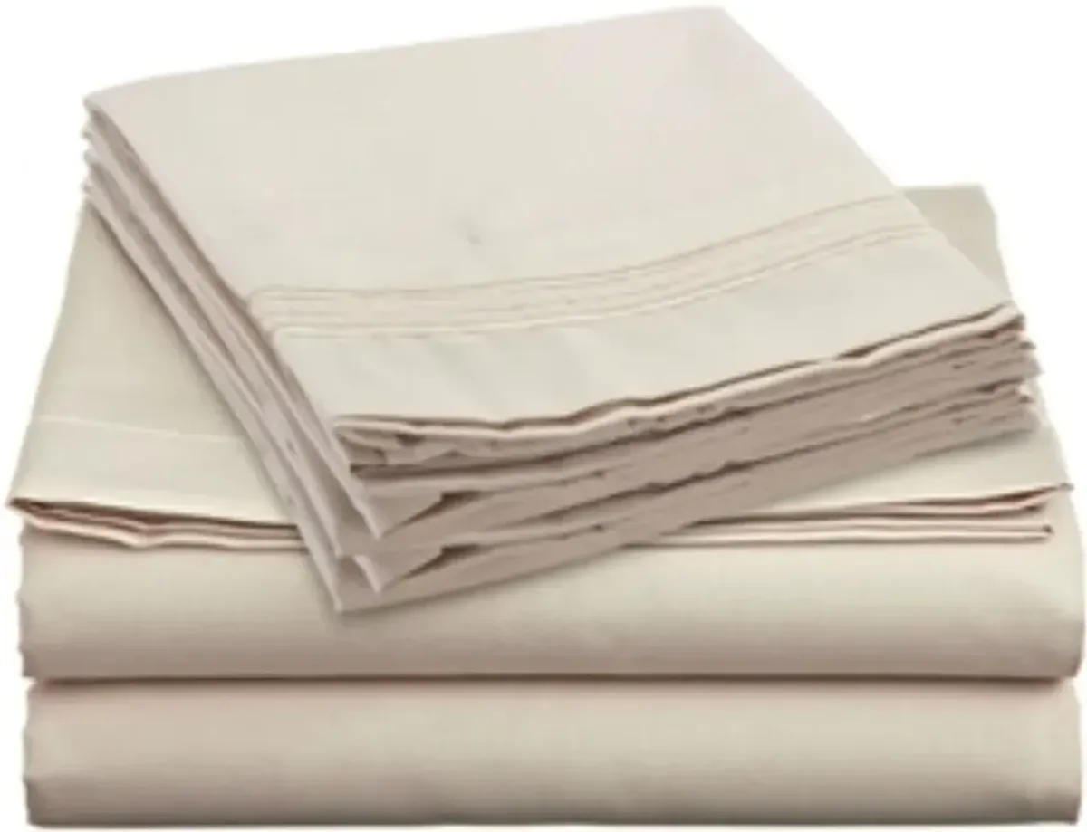 King size 4 Piece Sheet Set in Beige Cream Brushed Microfiber