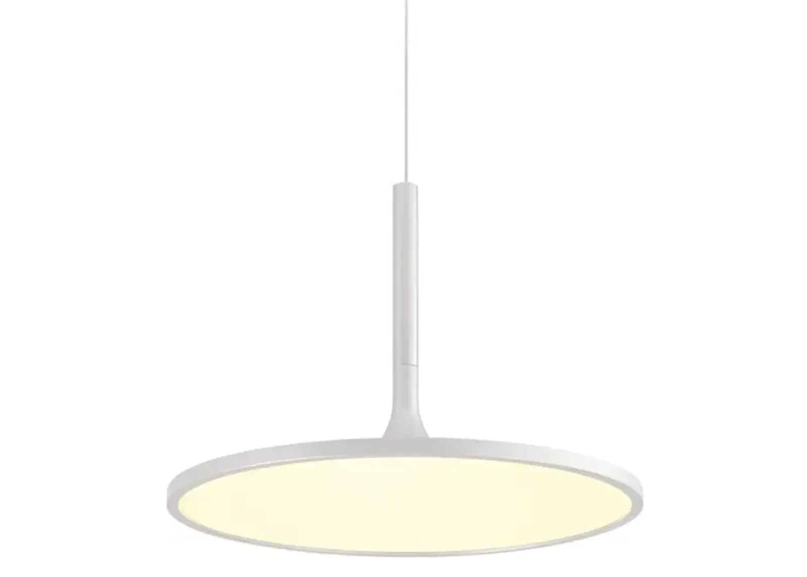 VONN Lighting Integrated LED Pendant Light Height Adjustable Disc Chandelier in White