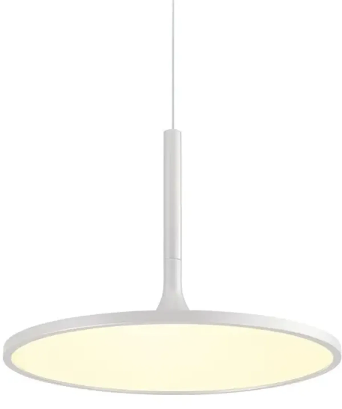 VONN Lighting Integrated LED Pendant Light Height Adjustable Disc Chandelier in White