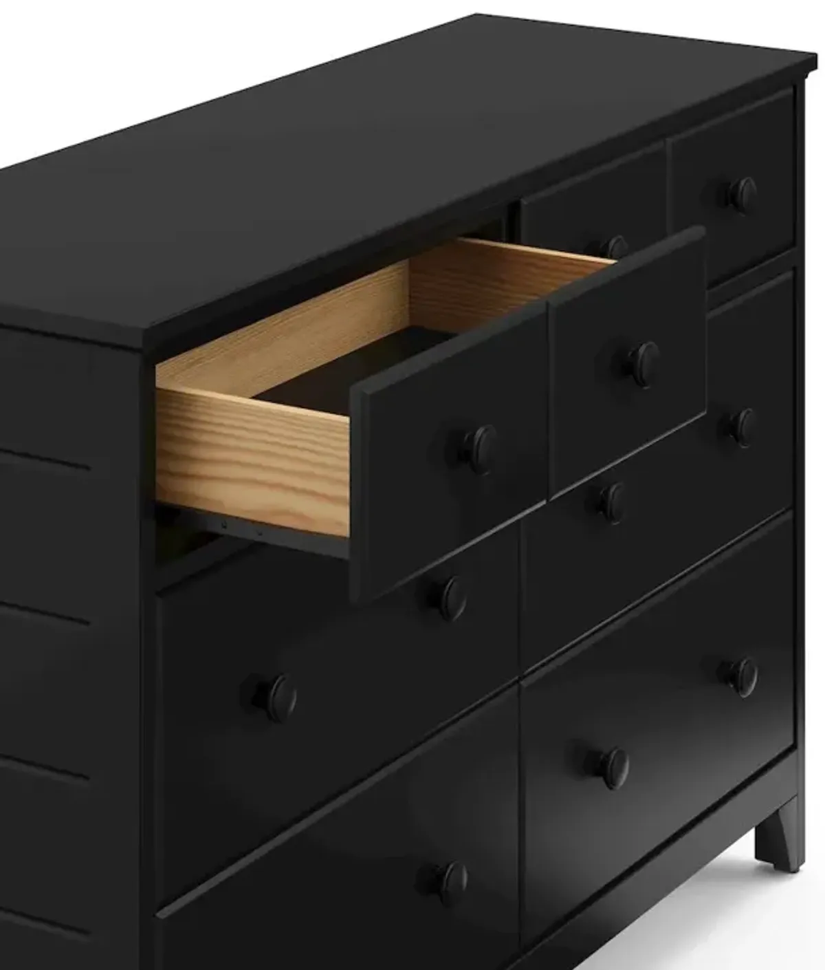 Storkcraft Moss 6 Drawer Double Dresser - Black